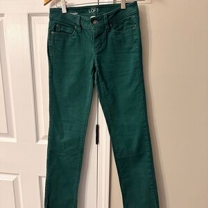 Ann Taylor LOFT Green Modern Straight Jeans sz 0
